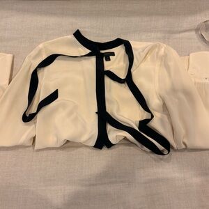 Black and cream silk blouse